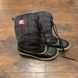 Sorel Plaid Waterproof Winter Boots